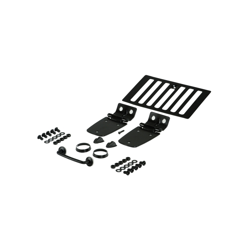 Jeep Wrangler TJ Hood Kit - Rugged Ridge - 8 Piece Kit - Black - `98-`06